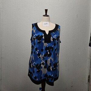 Lane Bryant Blue and White Blouse